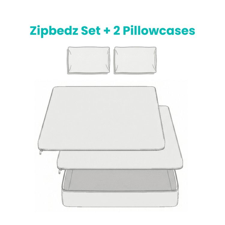 Zipbedz拉鍊床笠 + 2個枕套 Zipbedz Set + 2 pillowcases