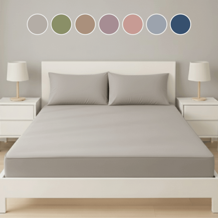 雙人 Zipbedz 拉鍊床笠正面照 Zipbedz double swappable zipper fitted sheet, front view